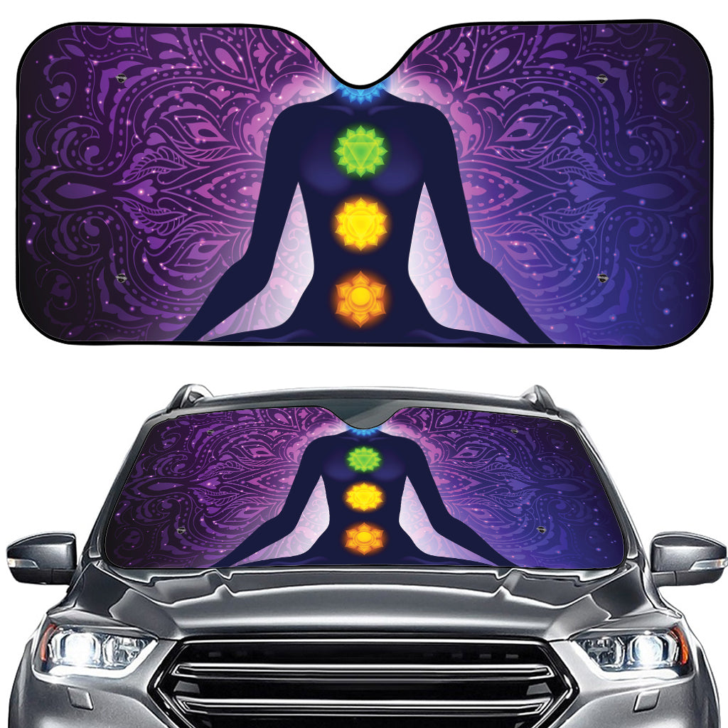 Seven Chakras Mandala Print Car Windshield Sun Shade