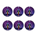 Seven Chakras Mandala Print Coaster Set