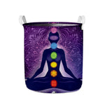 Seven Chakras Mandala Print Collapsible Laundry Basket