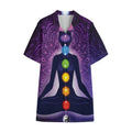 Seven Chakras Mandala Print Cotton Hawaiian Shirt