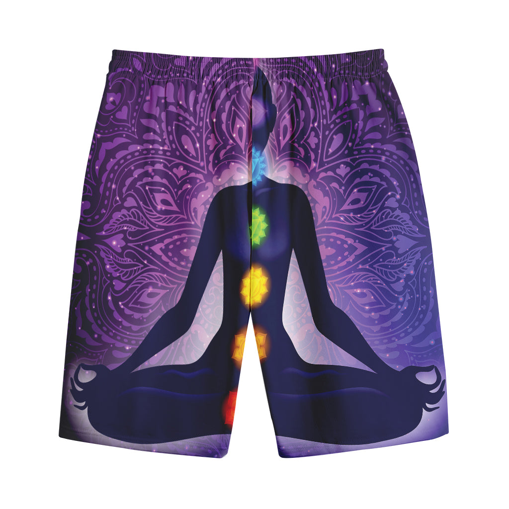 Seven Chakras Mandala Print Cotton Shorts