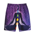 Seven Chakras Mandala Print Cotton Shorts