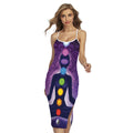 Seven Chakras Mandala Print Cross Back Cami Dress