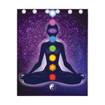 Seven Chakras Mandala Print Curtain