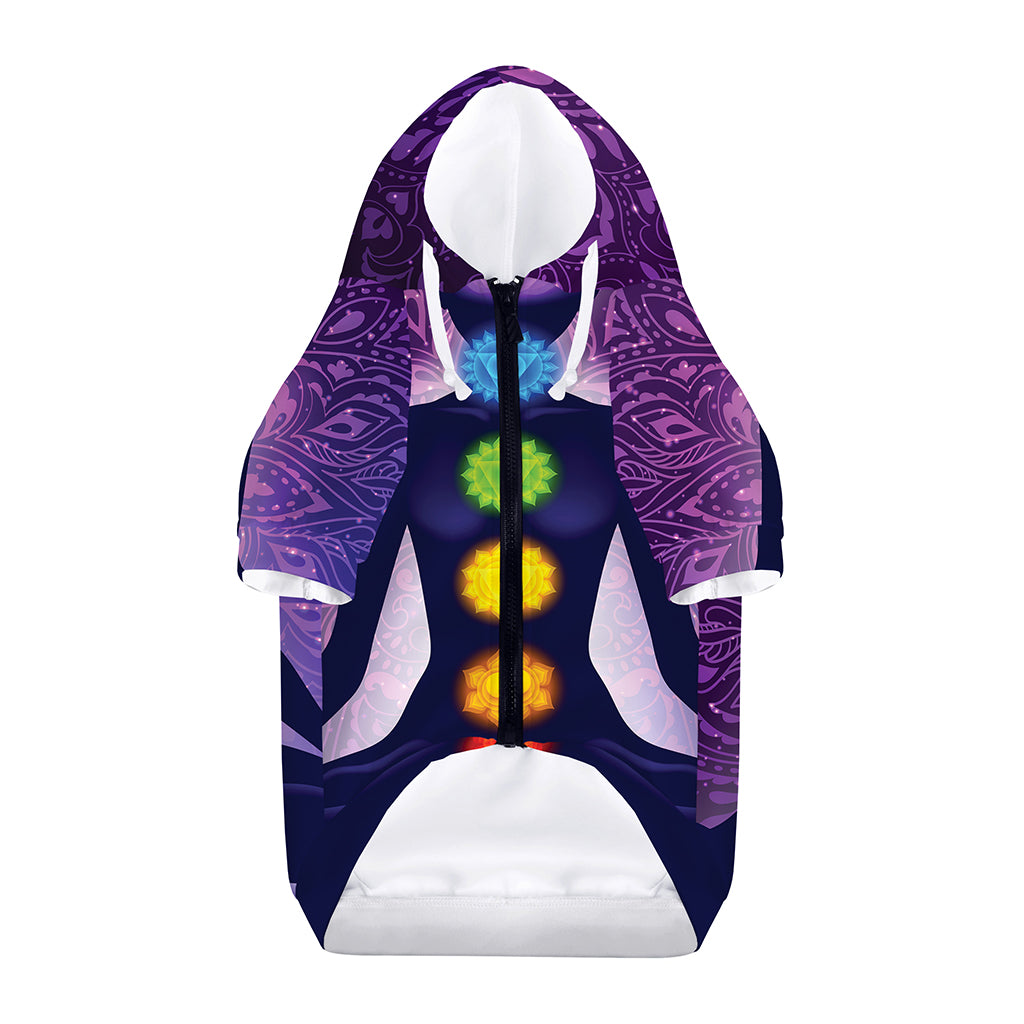 Seven Chakras Mandala Print Dog Zip Up Hoodie