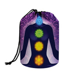 Seven Chakras Mandala Print Drawstring Makeup Bag
