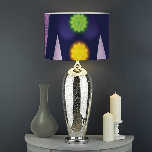 Seven Chakras Mandala Print Drum Lamp Shade