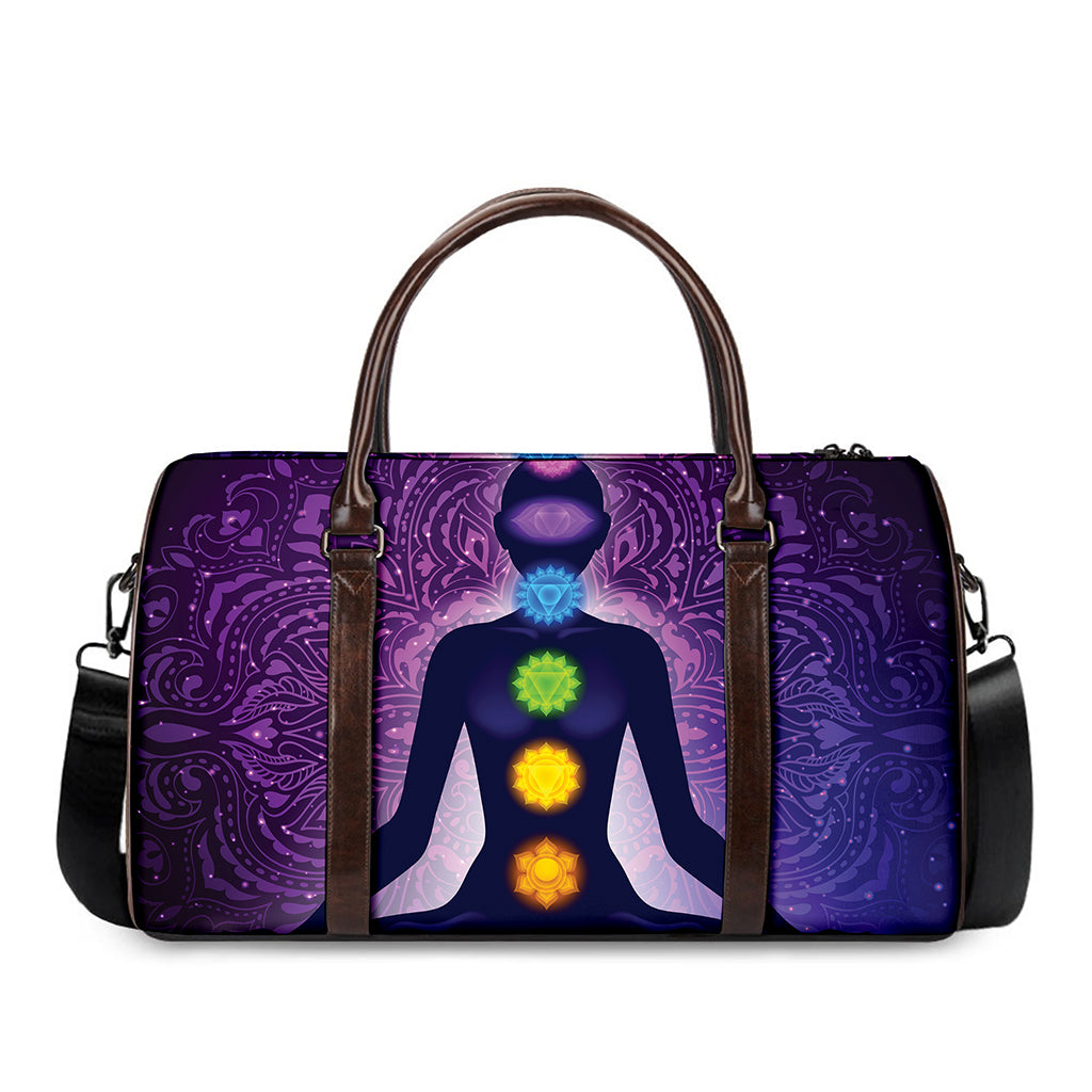 Seven Chakras Mandala Print Duffle Bag