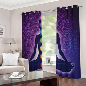 Seven Chakras Mandala Print Extra Wide Grommet Curtains