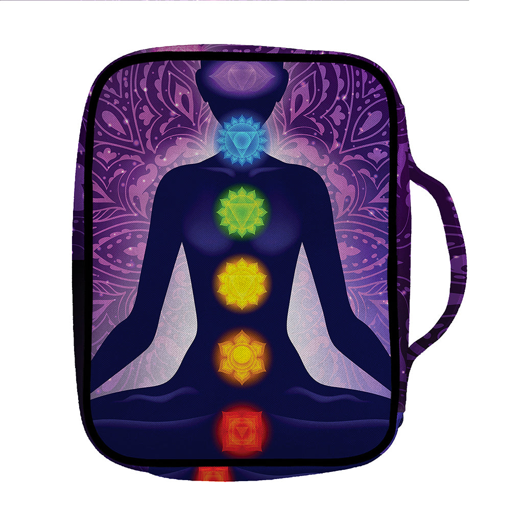Seven Chakras Mandala Print Front Pocket Bible Bag