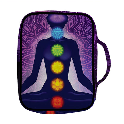 Seven Chakras Mandala Print Front Pocket Bible Bag