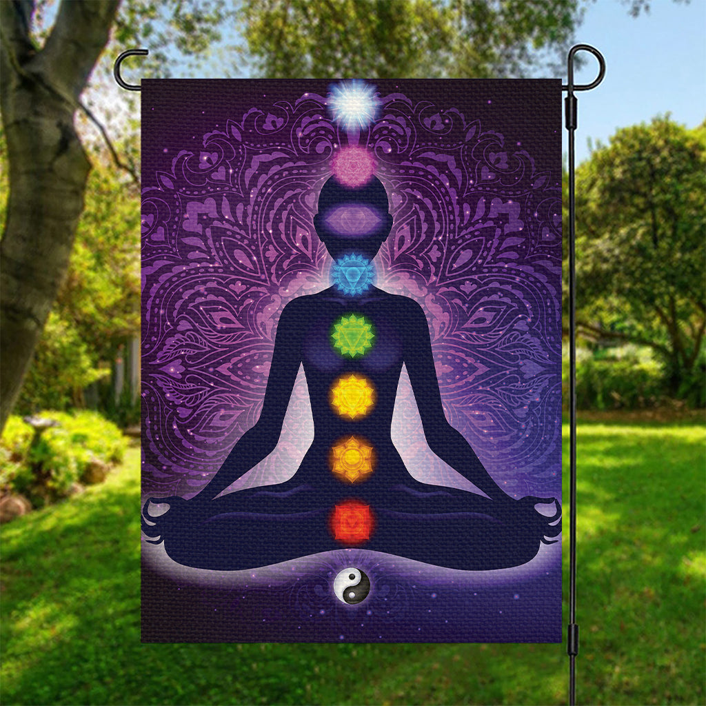 Seven Chakras Mandala Print Garden Flag