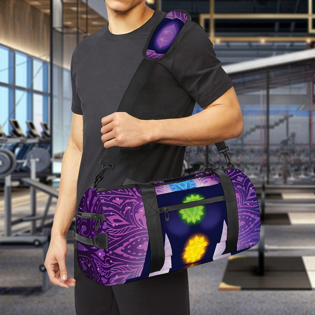 Seven Chakras Mandala Print Gym Bag