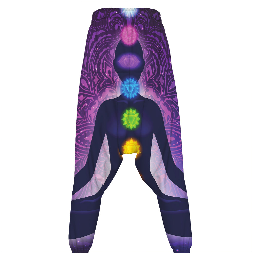 Seven Chakras Mandala Print Hammer Pants