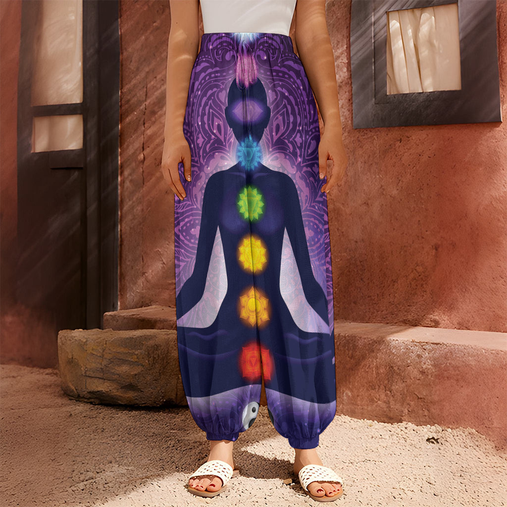 Seven Chakras Mandala Print Harem Pants