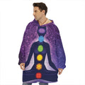 Seven Chakras Mandala Print Hoodie Blanket