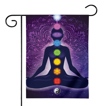 Seven Chakras Mandala Print House Flag