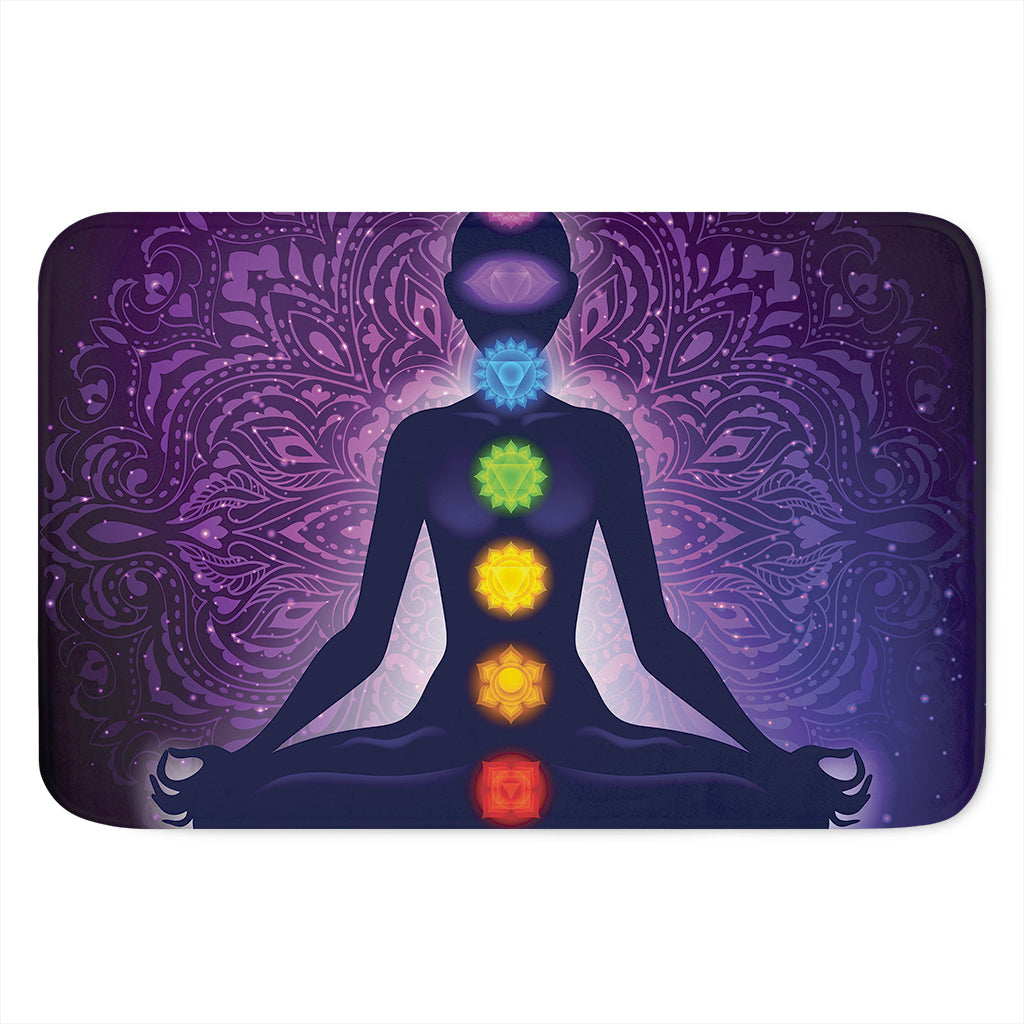 Seven Chakras Mandala Print Indoor Door Mat