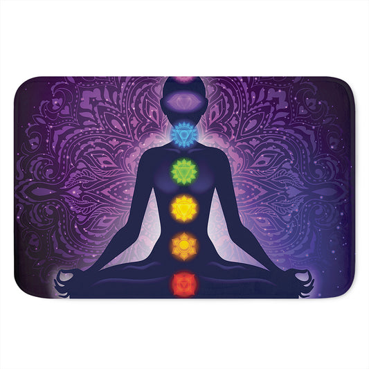 Seven Chakras Mandala Print Indoor Door Mat