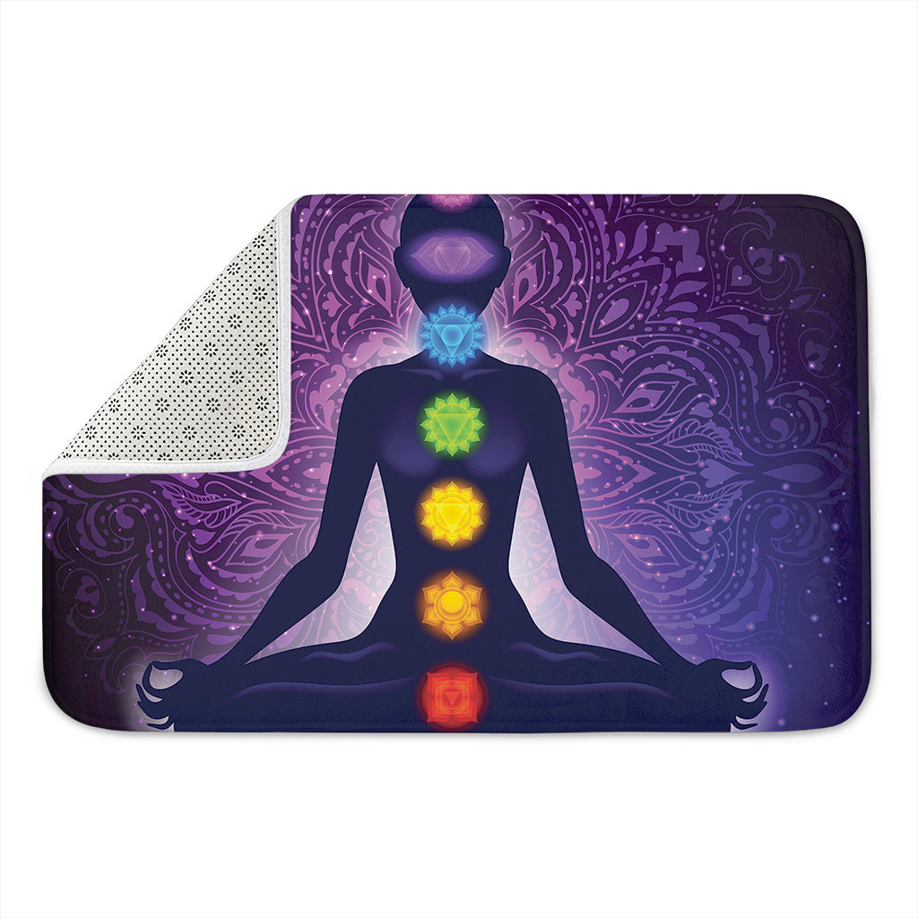 Seven Chakras Mandala Print Indoor Door Mat