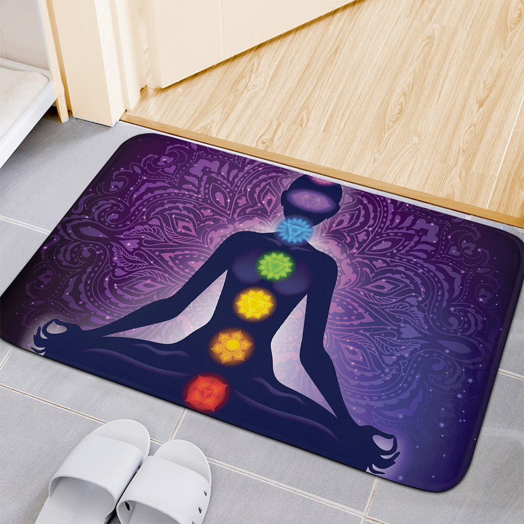 Seven Chakras Mandala Print Indoor Door Mat