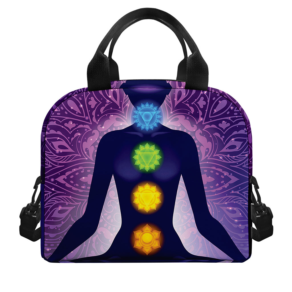 Seven Chakras Mandala Print Insulated Lunch Bag