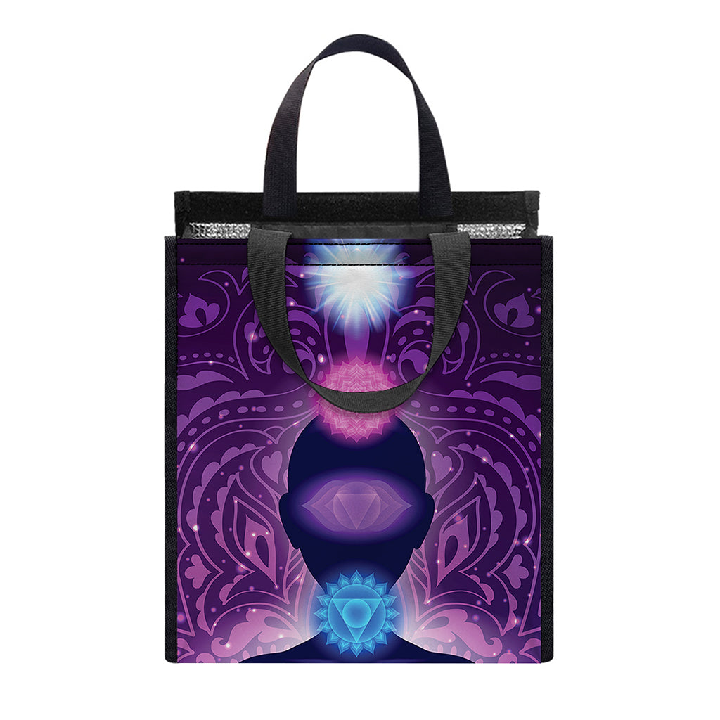 Seven Chakras Mandala Print Insulated Lunch Tote