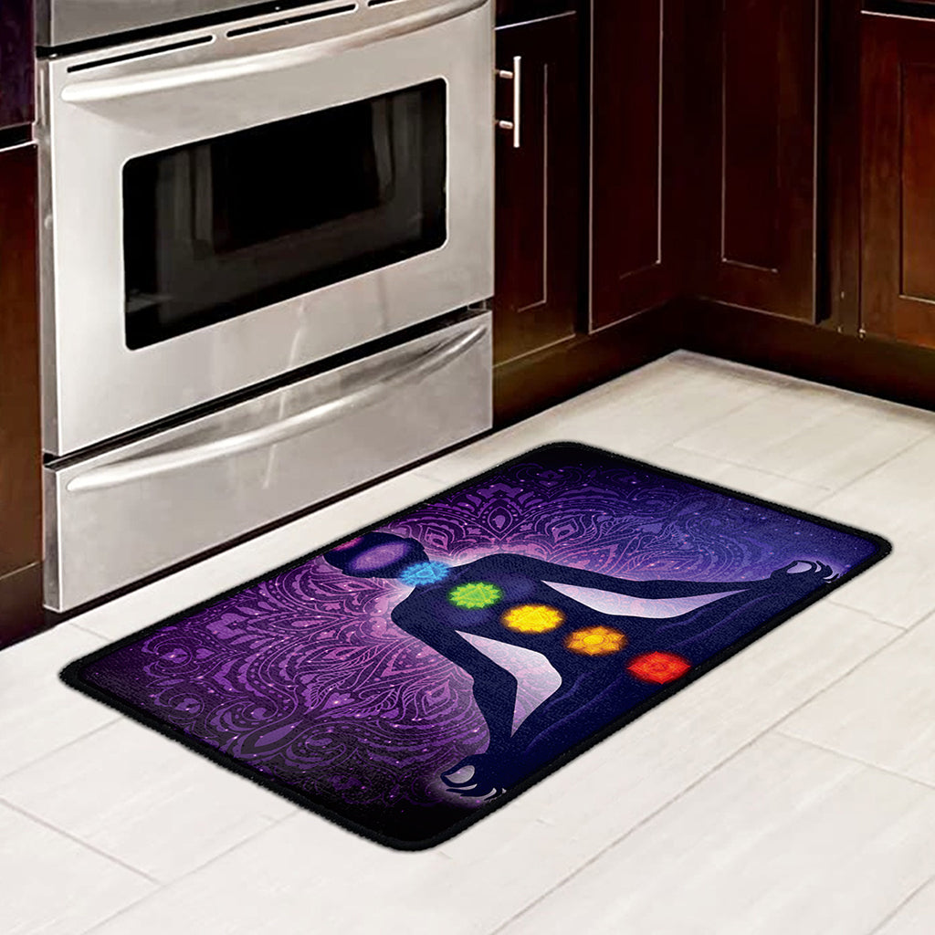Seven Chakras Mandala Print Kitchen Mat