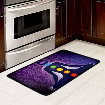 Seven Chakras Mandala Print Kitchen Mat