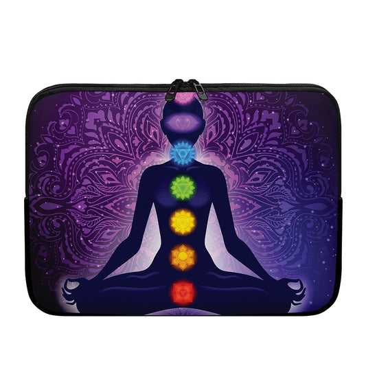 Seven Chakras Mandala Print Laptop Sleeve