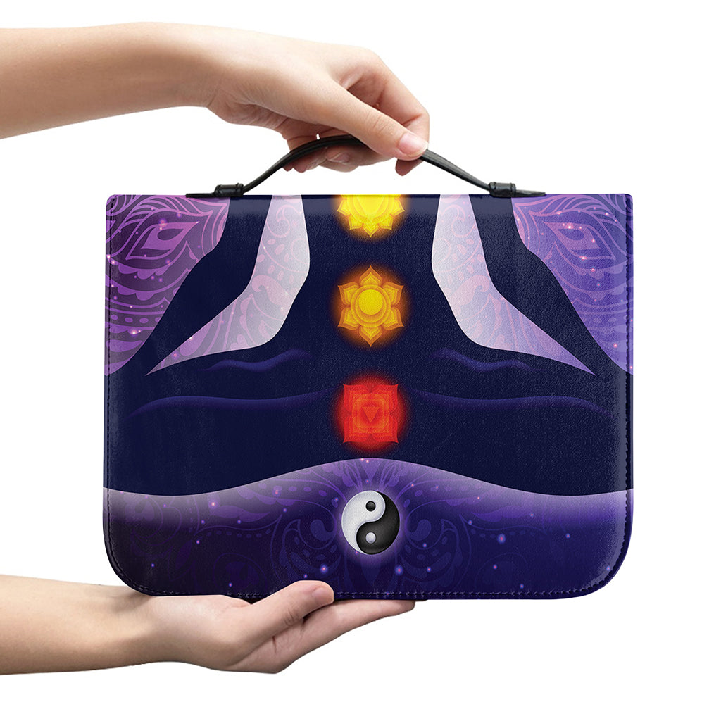 Seven Chakras Mandala Print Leather Bible Cover
