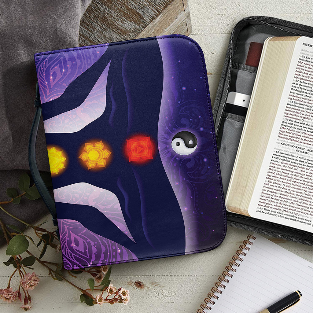 Seven Chakras Mandala Print Leather Bible Cover