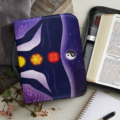 Seven Chakras Mandala Print Leather Bible Cover