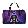 Seven Chakras Mandala Print Leather Duffel Bag