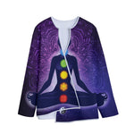 Seven Chakras Mandala Print Long Sleeve Short Coat