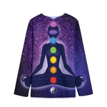 Seven Chakras Mandala Print Long Sleeve Short Coat