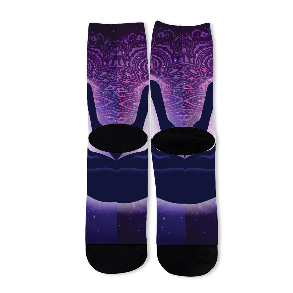 Seven Chakras Mandala Print Long Socks