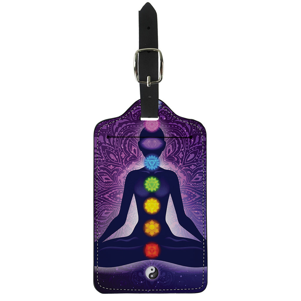 Seven Chakras Mandala Print Luggage Tag