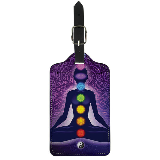 Seven Chakras Mandala Print Luggage Tag