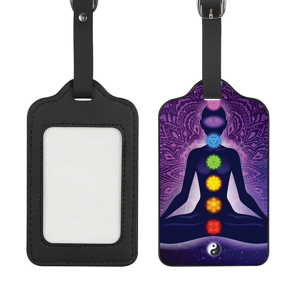 Seven Chakras Mandala Print Luggage Tag