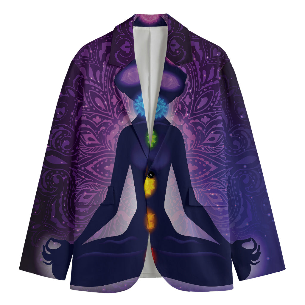 Seven Chakras Mandala Print Men's Blazer