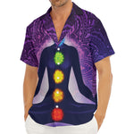Seven Chakras Mandala Print Men's Deep V-Neck Shirt