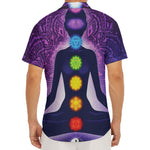Seven Chakras Mandala Print Men's Deep V-Neck Shirt