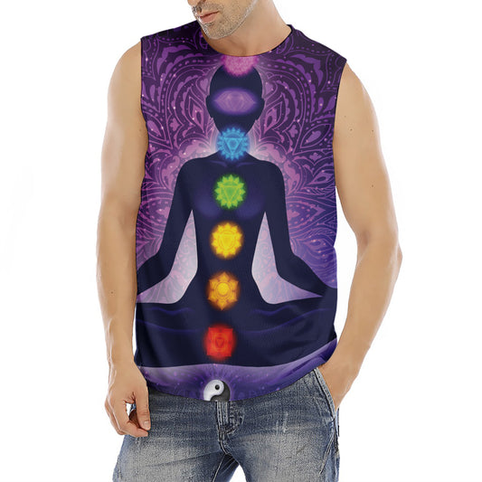 Seven Chakras Mandala Print Men's Fitness Tank Top