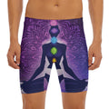Seven Chakras Mandala Print Men's Long Boxer Briefs