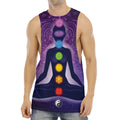 Seven Chakras Mandala Print Men's Muscle Tank Top