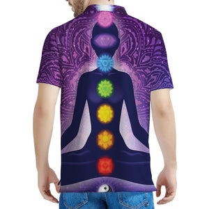 Seven Chakras Mandala Print Men's Polo Shirt