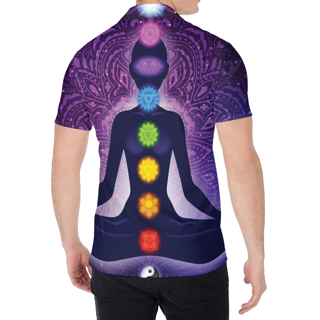 Seven Chakras Mandala Print Men's Shirt