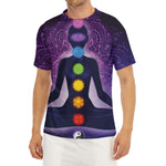 Seven Chakras Mandala Print Men's Short Sleeve Rash Guard