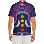 Seven Chakras Mandala Print Men's Short Sleeve Rash Guard